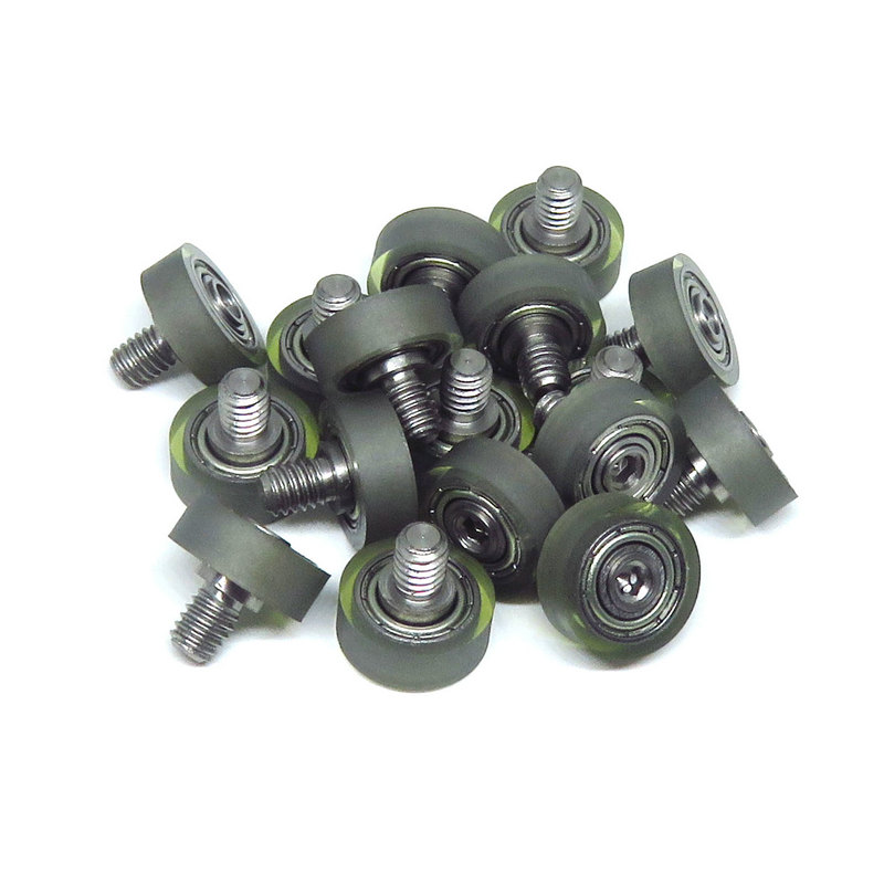 PU68411-4C1L5M4 PU coating roller wheel polyurethane roller with bearing 684ZZ M4x11x4mm